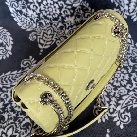 Kate Spade Natalia Smooth Leather Medium Flap Shoulder Bag Frosty Lime - Picture 6 of 16